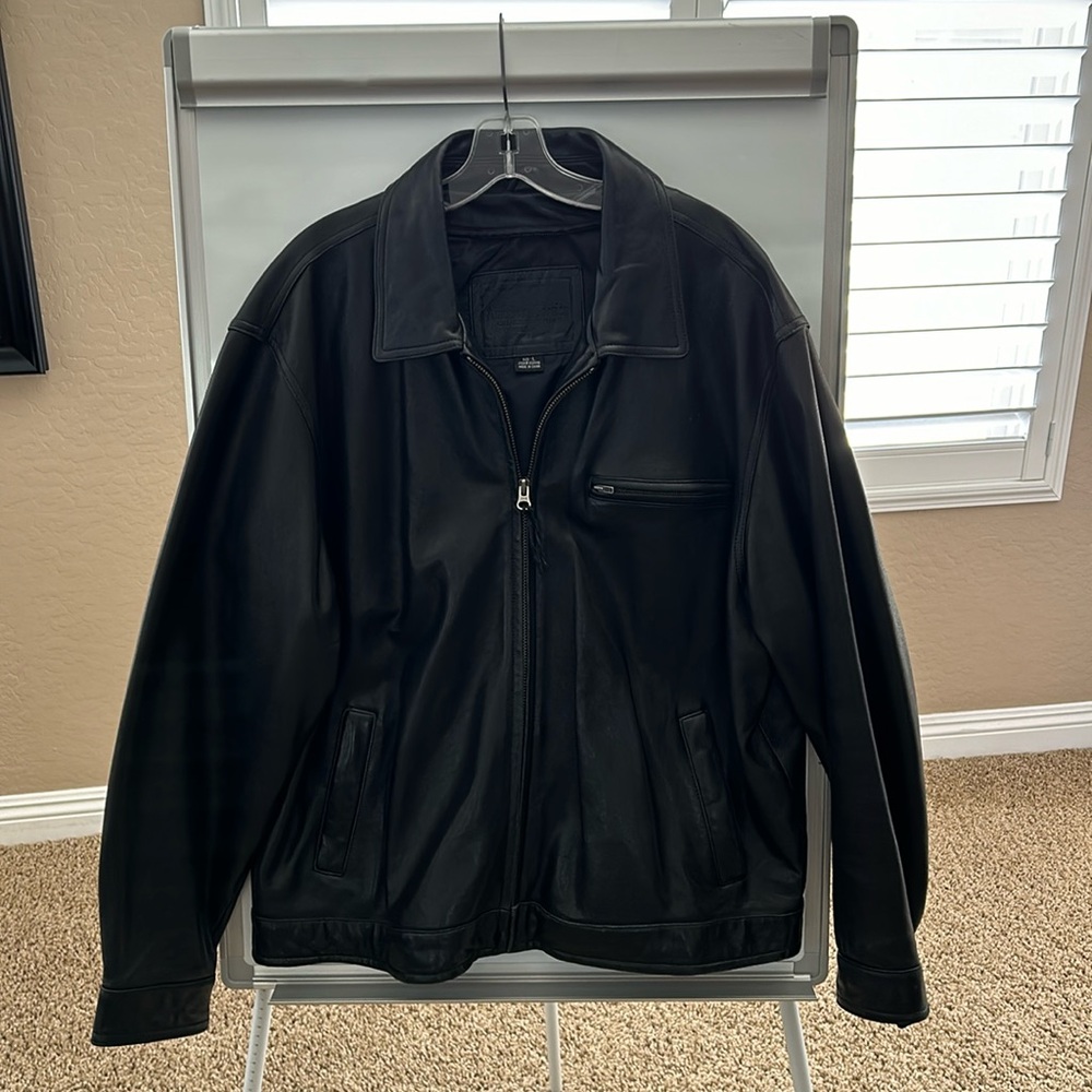 Leather aviator jacket